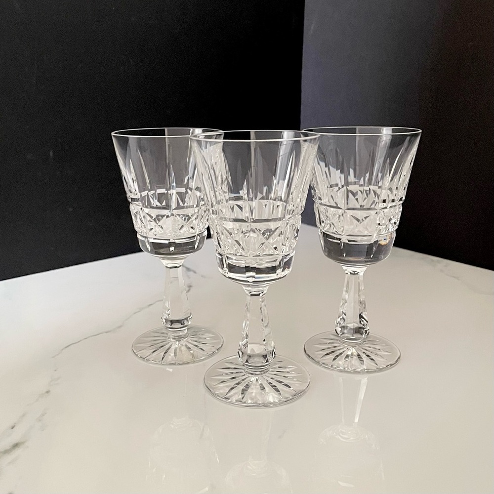 SET of 3 Kylemore Claret Wine Glasses by Waterford Crystal
